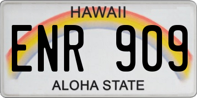 HI license plate ENR909