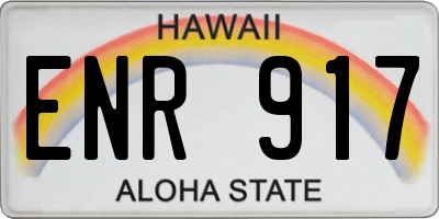 HI license plate ENR917