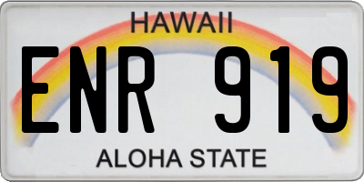 HI license plate ENR919