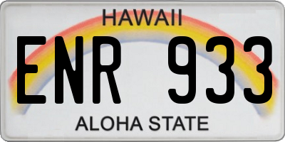 HI license plate ENR933