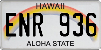 HI license plate ENR936