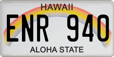 HI license plate ENR940