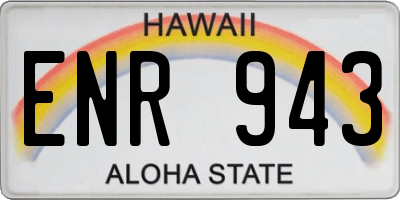 HI license plate ENR943