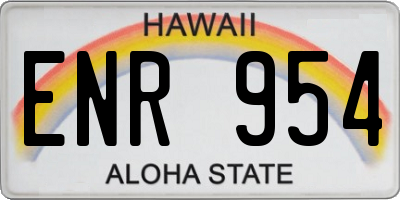HI license plate ENR954