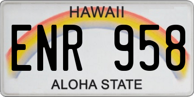 HI license plate ENR958