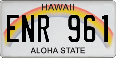 HI license plate ENR961