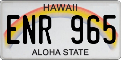 HI license plate ENR965