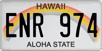 HI license plate ENR974