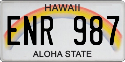 HI license plate ENR987