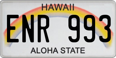 HI license plate ENR993
