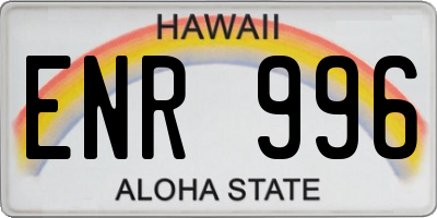 HI license plate ENR996