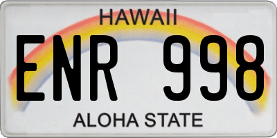 HI license plate ENR998