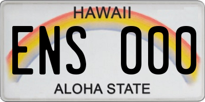 HI license plate ENS000