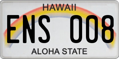 HI license plate ENS008