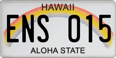 HI license plate ENS015