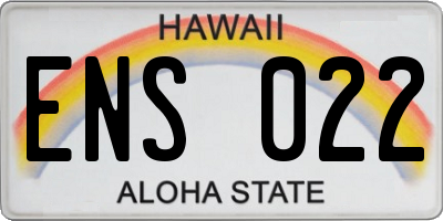 HI license plate ENS022