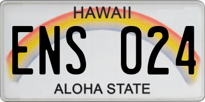 HI license plate ENS024