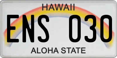 HI license plate ENS030