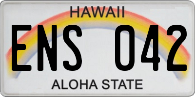 HI license plate ENS042