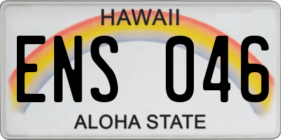 HI license plate ENS046