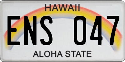 HI license plate ENS047