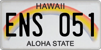 HI license plate ENS051