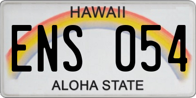HI license plate ENS054