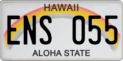 HI license plate ENS055