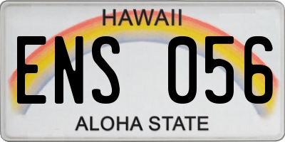 HI license plate ENS056