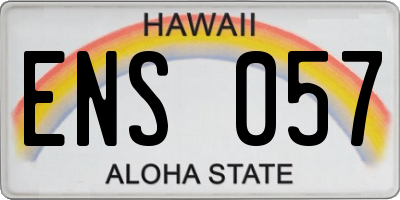 HI license plate ENS057
