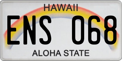 HI license plate ENS068