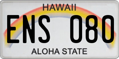 HI license plate ENS080