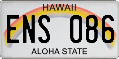HI license plate ENS086