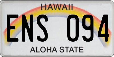 HI license plate ENS094