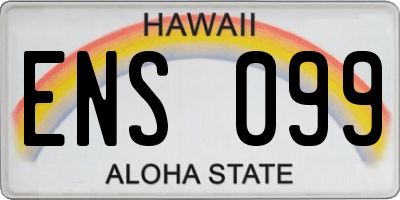 HI license plate ENS099