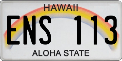 HI license plate ENS113