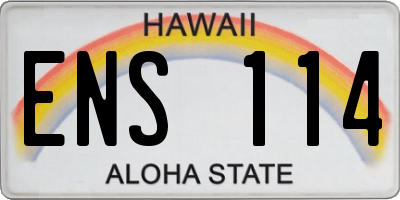 HI license plate ENS114