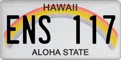 HI license plate ENS117