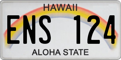 HI license plate ENS124