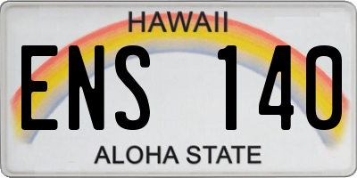 HI license plate ENS140
