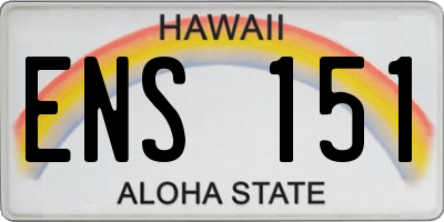 HI license plate ENS151