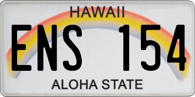 HI license plate ENS154