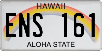 HI license plate ENS161