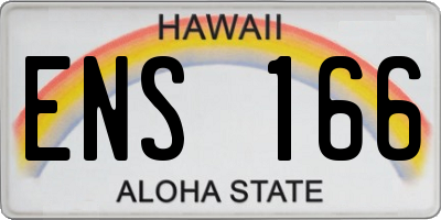 HI license plate ENS166