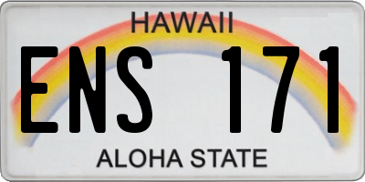HI license plate ENS171