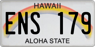 HI license plate ENS179