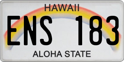 HI license plate ENS183