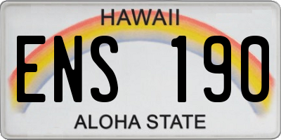 HI license plate ENS190