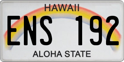 HI license plate ENS192
