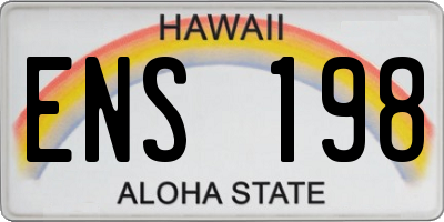 HI license plate ENS198